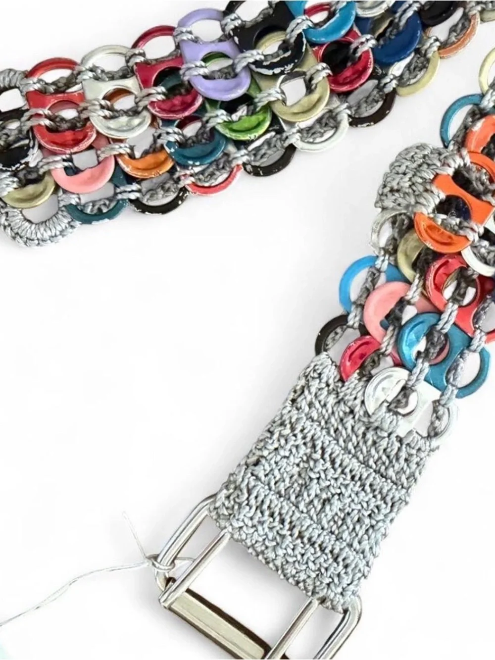 Multicolor Pop-Chain Woven Belt